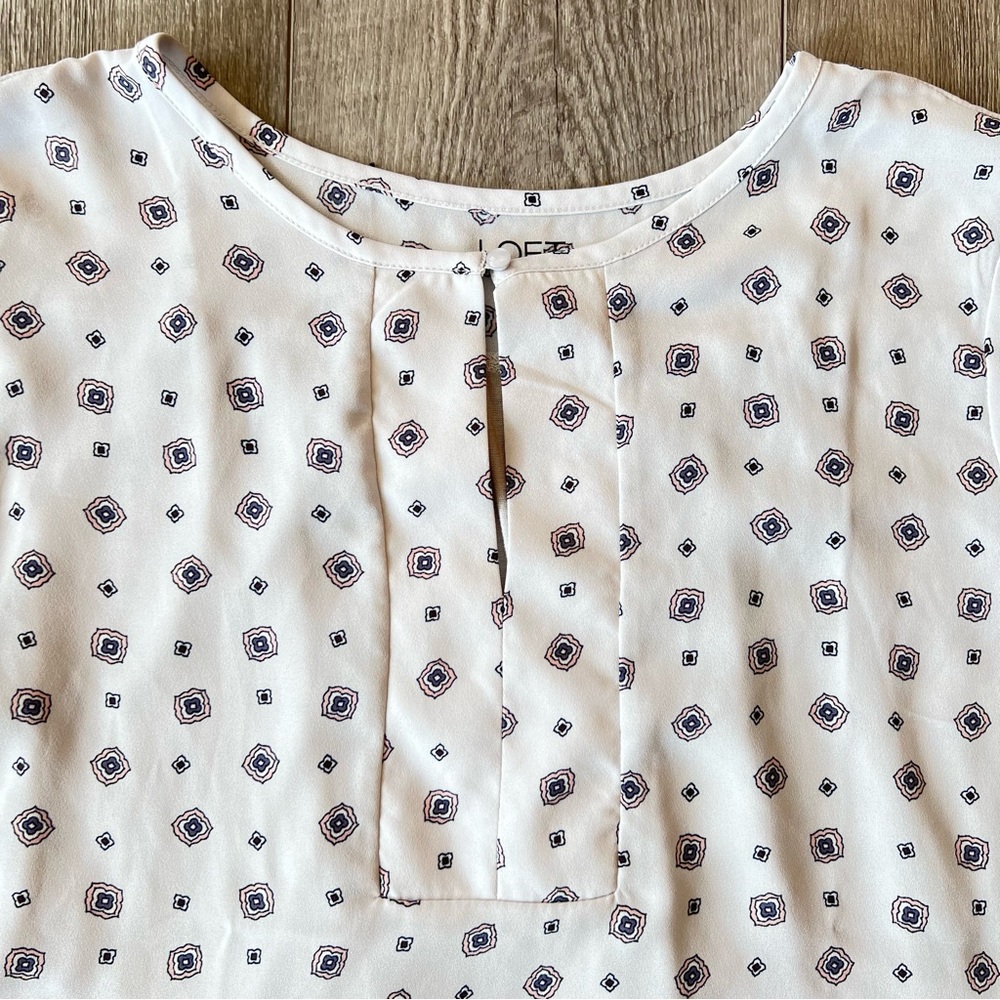 LOFT Mixed Media Bell Cuff Top | Size Small - Picture 5 of 12